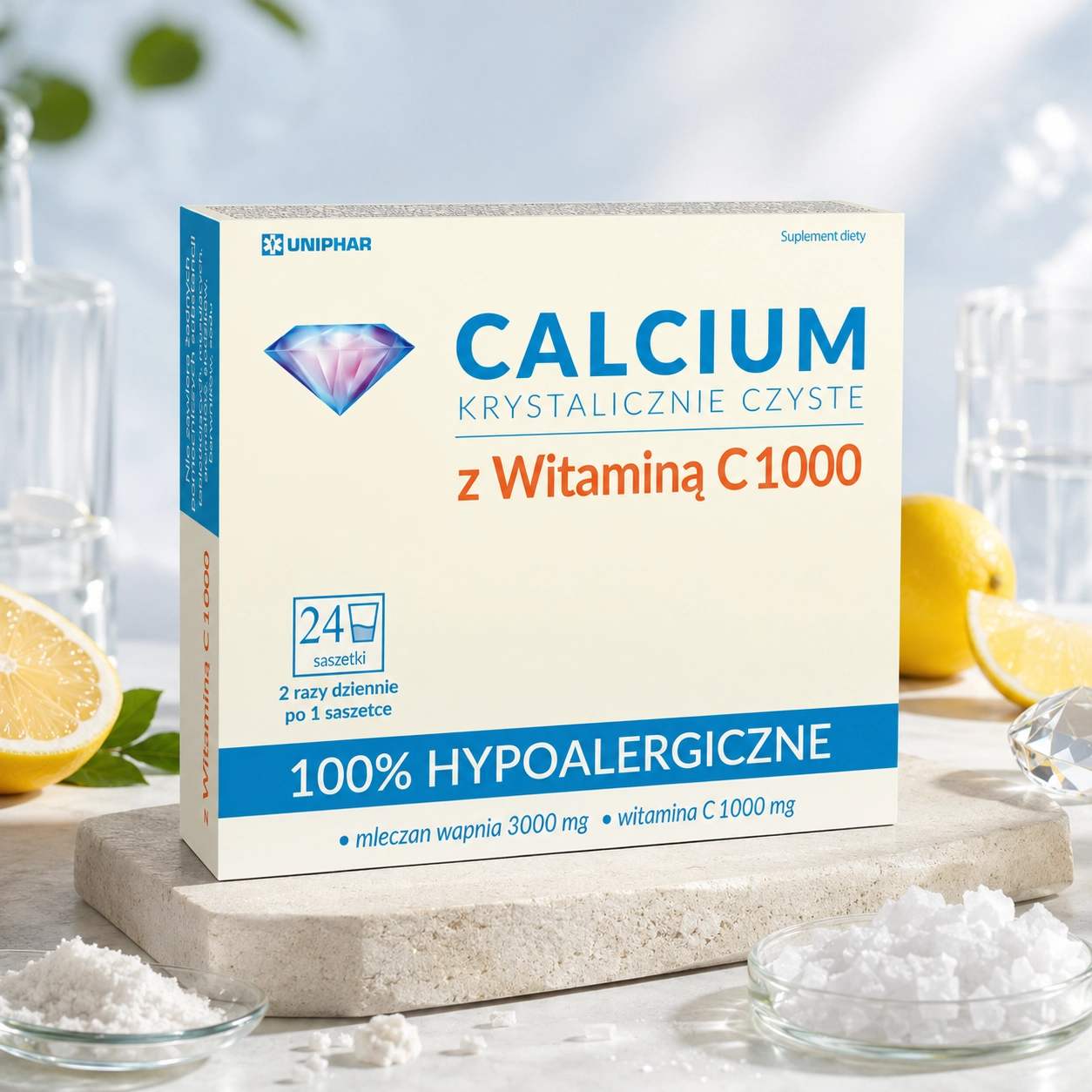 Calcium Krystalicznie Czyste z Witaminą C1000