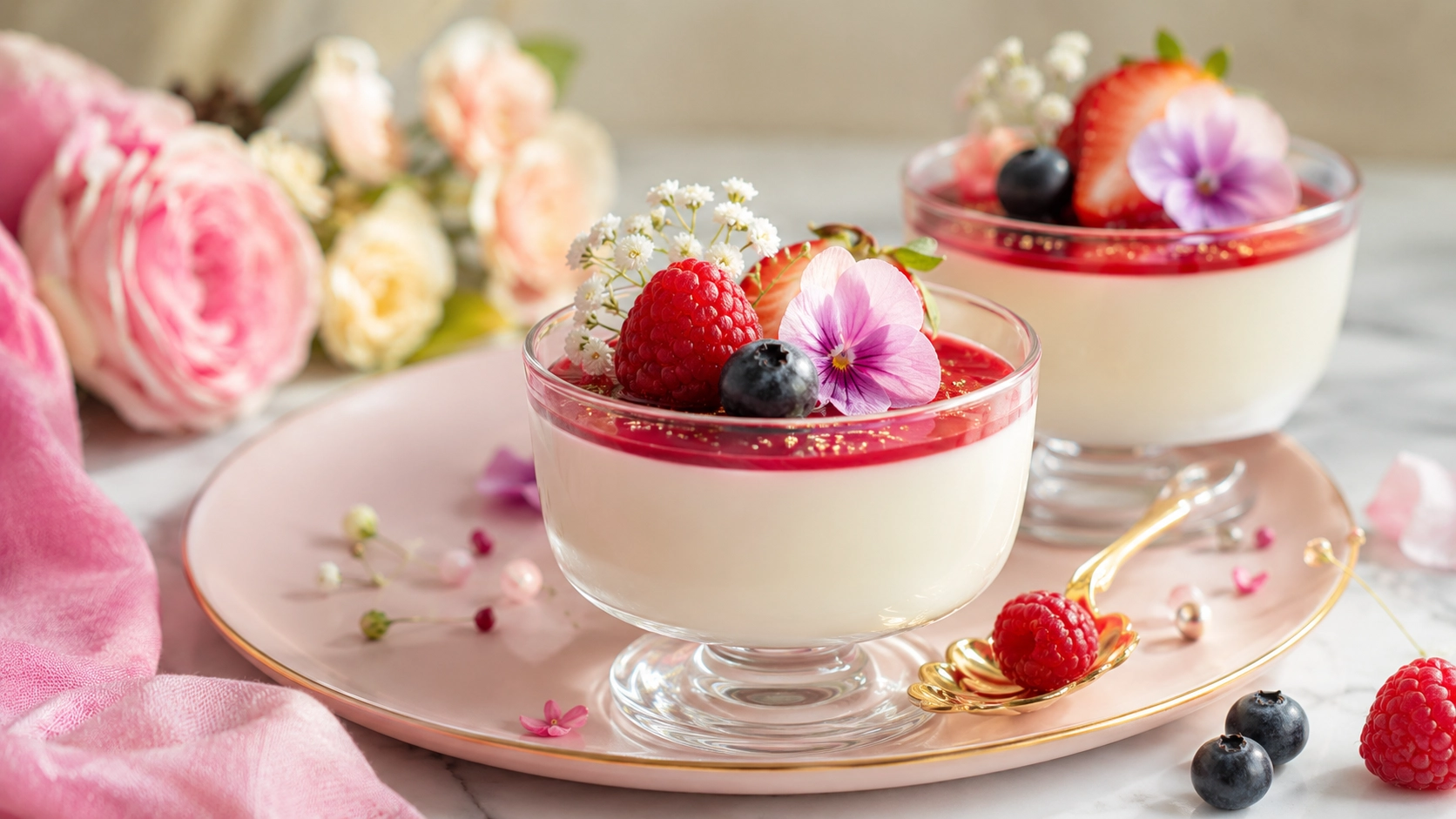 tu obrazek: panna cotta / krem / deser dekorowany