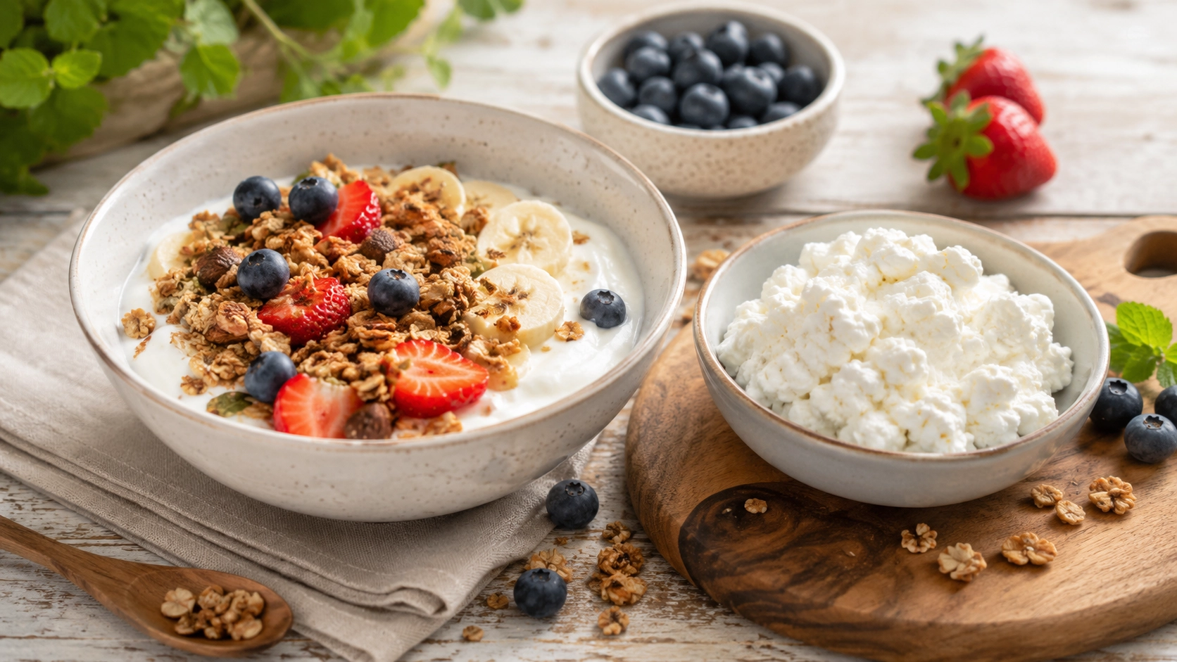 tu obrazek: jogurt / twaróg / granola